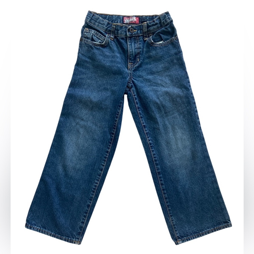 Old Navy Regular Denim Dark Blue Jeans Boys Size 7 Regular Adjustable Waist